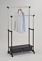 Стійка для одягу з шухлядами та полицею Onder Mebli CH-4793, підлогова вішалка на коліщатках