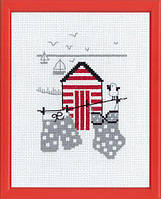 Набор для вышивания крестом ТМ Permin "Красный пляжный домик (Red house)" 13-7123