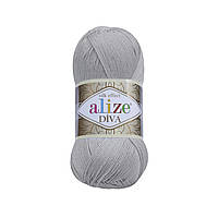 Alize DIVA (Алізе Діва) № 355 сірий (Пряжа, нитки для в'язання)