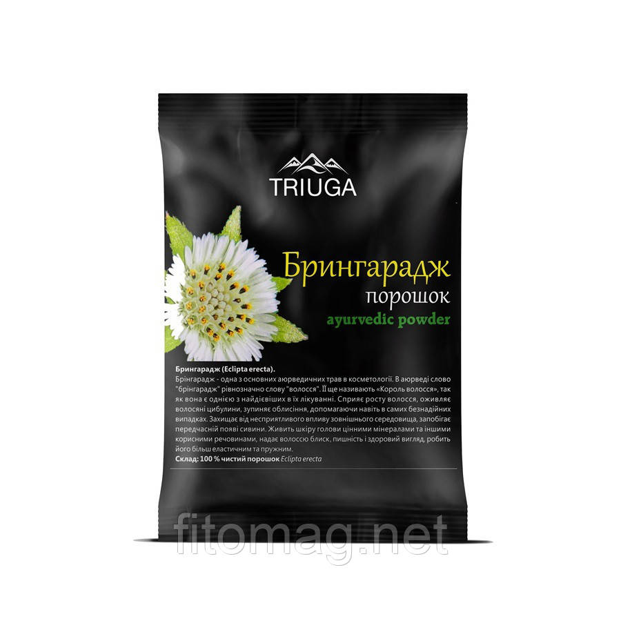 Аюрведич. порошок "Брингарадж" — натуральна маска для волосся проти випадіння, для зміцнення відновив 50 г