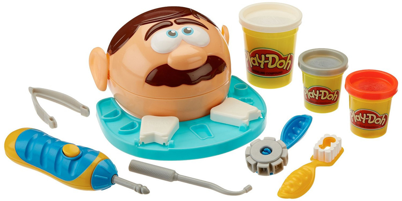 Play-Doh Drill Doctor N Fill набір стоматолога стара версія на підставці, фото 1
