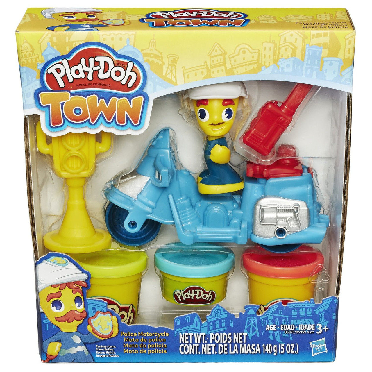 Плей-Дох набор пластилина Город полицейский мотоцикл Play-Doh Town Police Motorcycle - фото 2 - id-p928679105