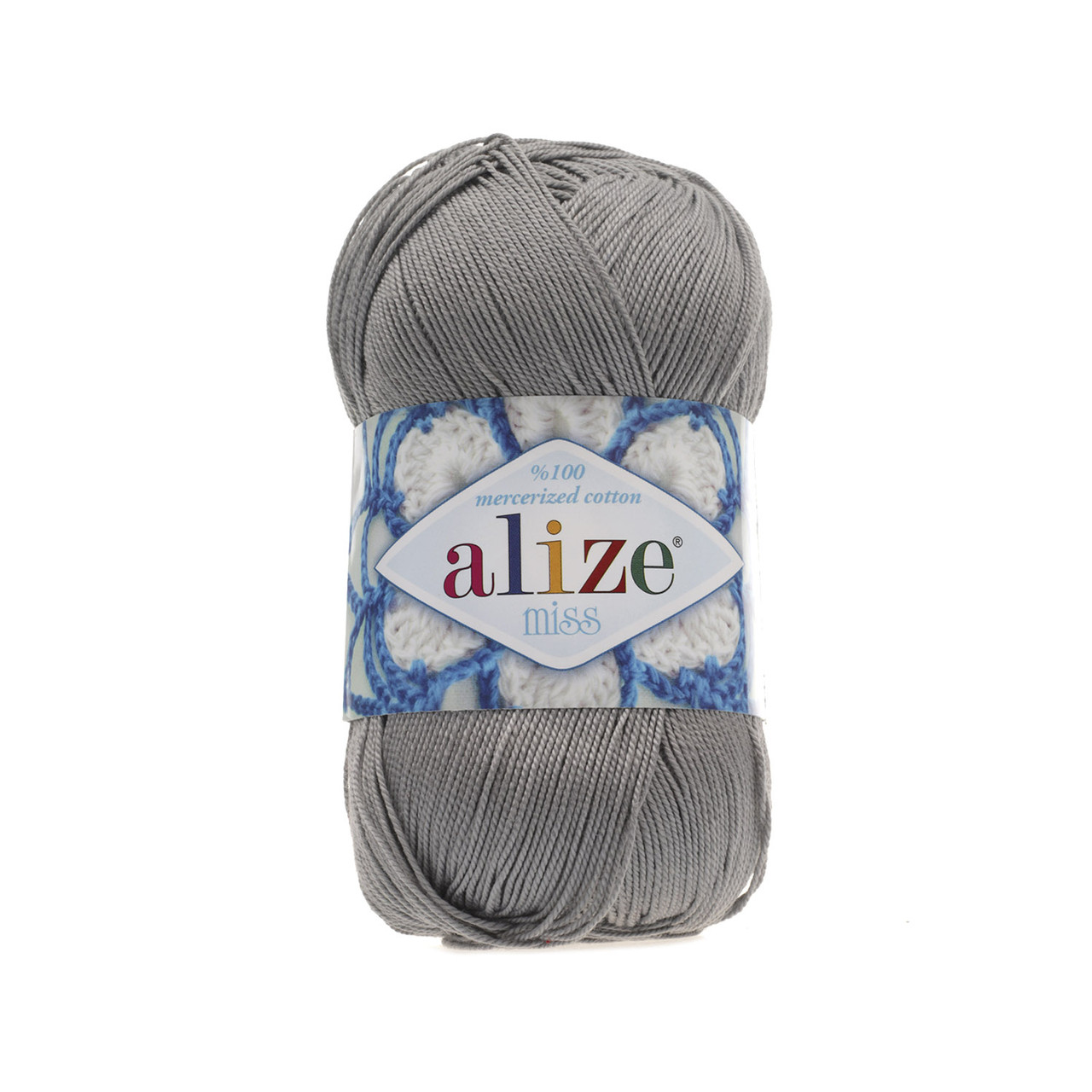 Alize MISS (Міс) № 496 сірий (Бавовняна пряжа, нитки для в'язання)
