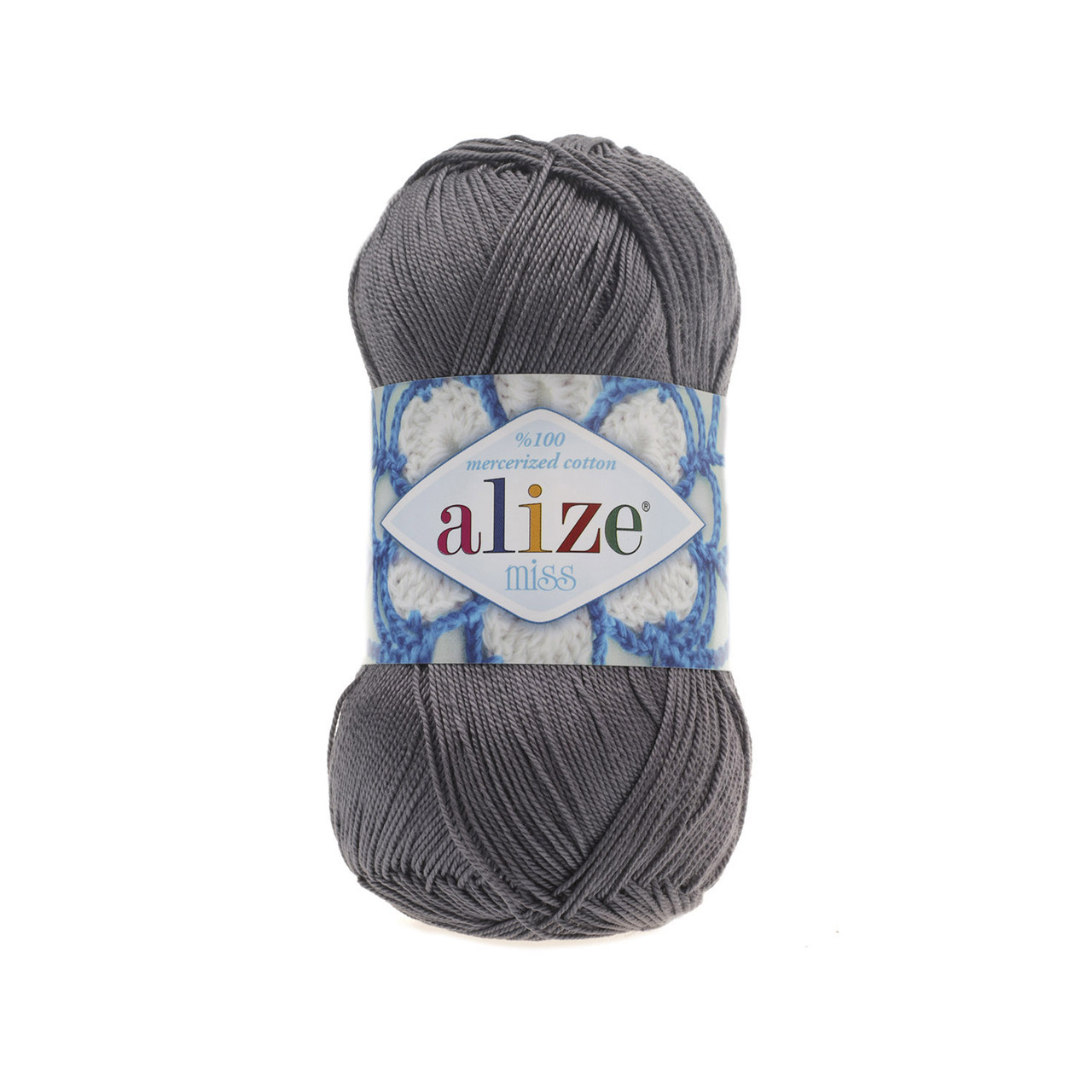 Alize MISS (Міс) № 476 темно-сірий (Бавовняна пряжа, нитки для в'язання)