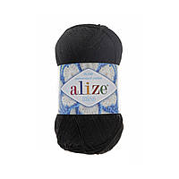 Alize MISS (Мисс) № 60 черный (Хлопковая пряжа, нитки для вязания)