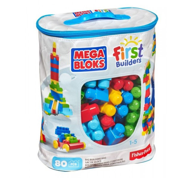 Конструктор Mega Bloks Big Building Bag 80 деталей Classic Building Set, фото 1