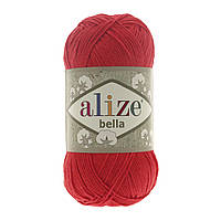 Alize BELLA 100 (Белла 100) № 56 червоний (Пряжа бавовна, нитки для в'язання)