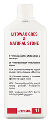 LITOWAX GRES & NATURAL STONE Полімерна просочення з матуючим ефектом для захисту каменю і плитки 1 л