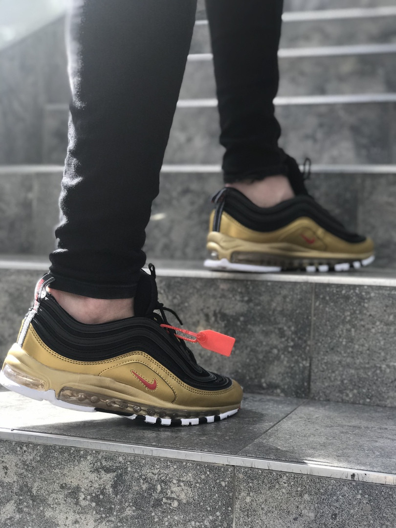 Air max 97 qs black varsity red  and  clearance gold