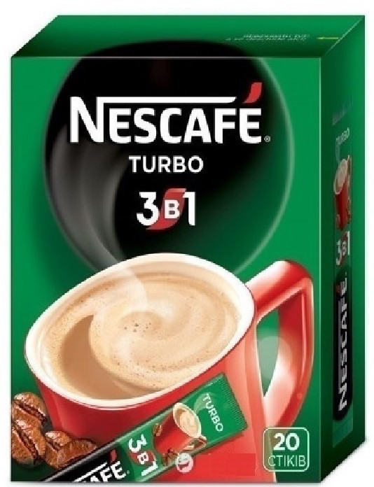 Кава розчинна Nescafe 3 in 1 Turbo Нескафе 3 в 1 Турбо 13 g x 20 шт. х 24 уп