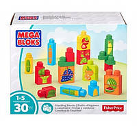 Mega Bloks конструктор пазл Овощи и фрукты 30 деталей First Builders Stacking Snacks Building Kit