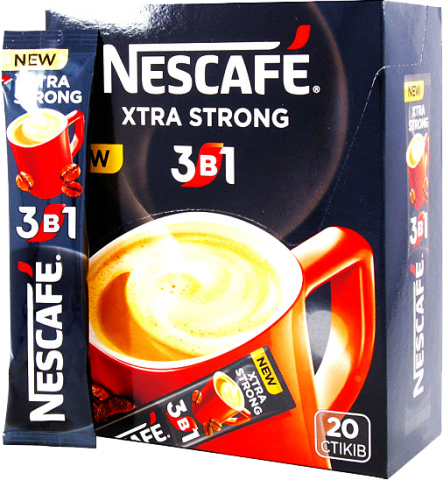Кава розчинна Nescafe 3 in 1 Strong Нескафе Стронг 13 g x 20 шт. х 24 уп