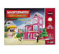 Магнитный конструктор розоый дом Sweet House Set, Magformers 64 детали