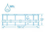 BestWay 56709 Ø 366 x 100 см басейн каркасний Ротанг, фільтр-насос 2006 л/год, сходи, фото 3