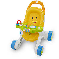 Fisher-Price музыкальные ходунки-толкатели коляска Stroll & Learn Walker Yellow