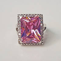 Серебряное кольцо женский перстень с фианитами (кубический цирконий)
