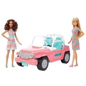 Набір Барбі з подругою Літня пригода на джипі Barbie Pink Jeep with Two Dolls, фото 2
