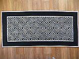 Бавовняний килим розміром 70 смХ150 см. Колір Чорний. Туреччина., фото 2