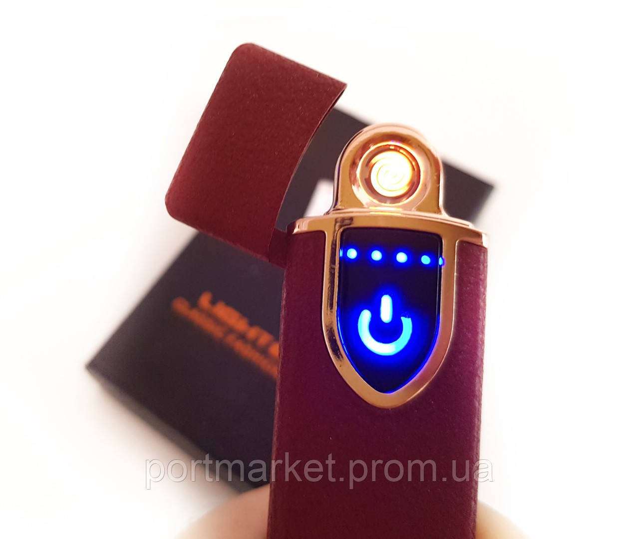 Запальничка USB сенсорна електроімпульсова, спіральальна,