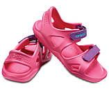 Босоніжки, сандалі для дівчинки Крокси оригінал / Crocs Kids Swiftwater River Sandal (204988), Рожеві, фото 2