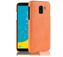 Чохол накладка Croco Style для Samsung J6 2018 / J600 Жовтогарячий