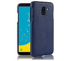 Чохол накладка Croco Style для Samsung A6 2018 Темно-синій