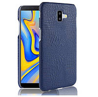Чохол накладка Croco Style для Samsung J6 Plus 2018 / J610 Темно-синій