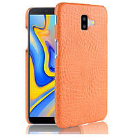 Чохол накладка Croco Style для Samsung J6 Plus 2018 / J610 Жовтогарячий