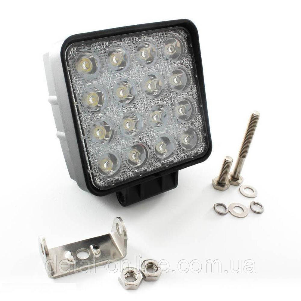Фара LED прямокутна 48W, 16 ламп, 110*164мм, вузький промінь <ДК>. DKB248WASL Доріжка карта