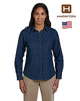 Жіноча джинсова сорочка Harriton® (США)/S/100% бавовна