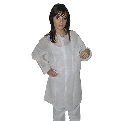 Халат нетканий (на кнопках) білий, фото 1