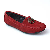 Мокасины красные замшевые женская обувь New Ornella Red by Rosso Avangard цвет "Сольферино"