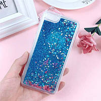 Чехол Glitter для Iphone 5 / 5s / SE Бампер Жидкий блеск синий