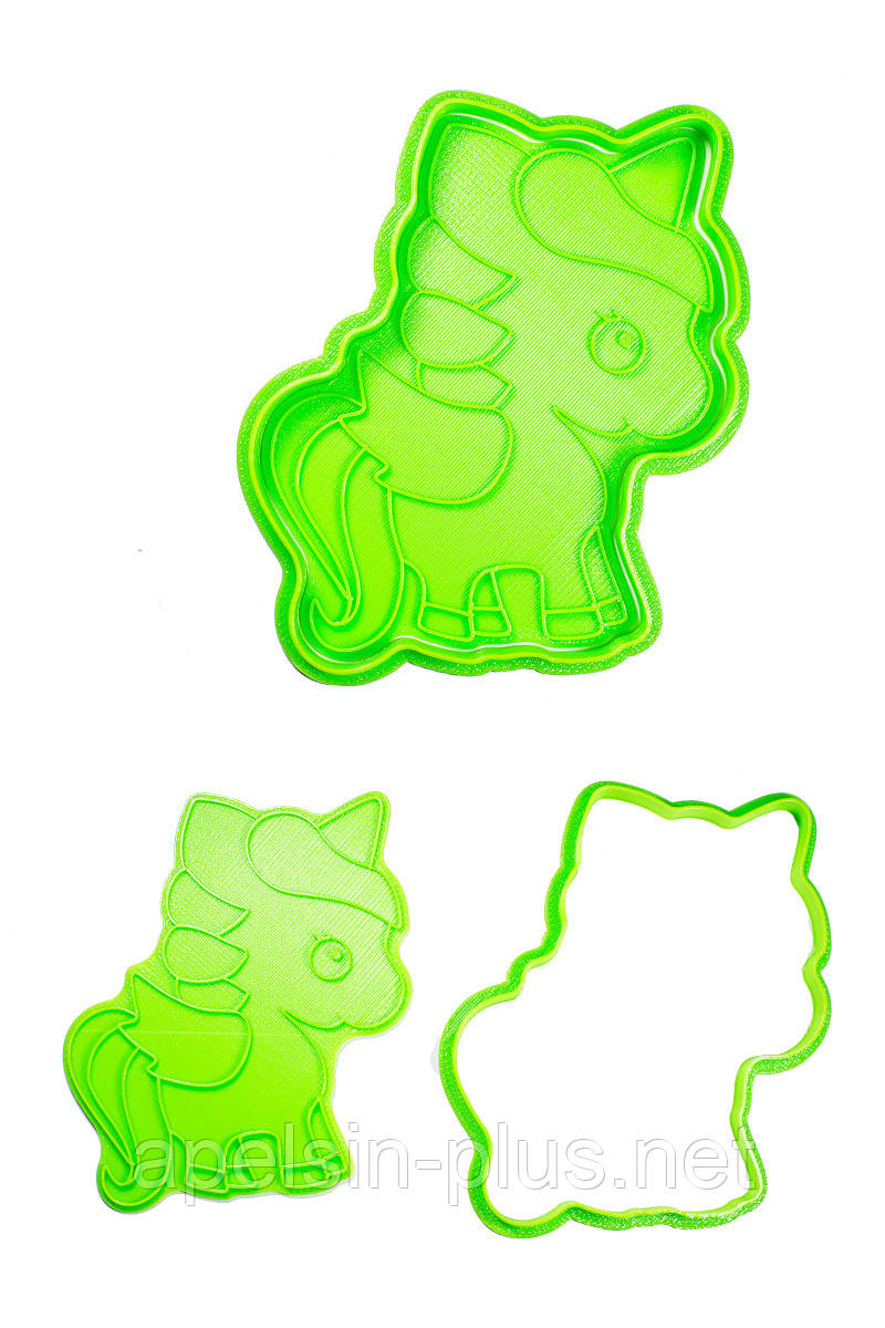 Вирубка з відбитком для імбирних пряників і печива Єдиноріг 12 см, фото 1