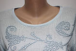 Кофта жіноча, характерний колір блакитний, квітковий візерунок, фото 2