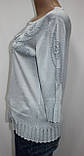 Кофта жіноча, характерний колір блакитний, квітковий візерунок, фото 3