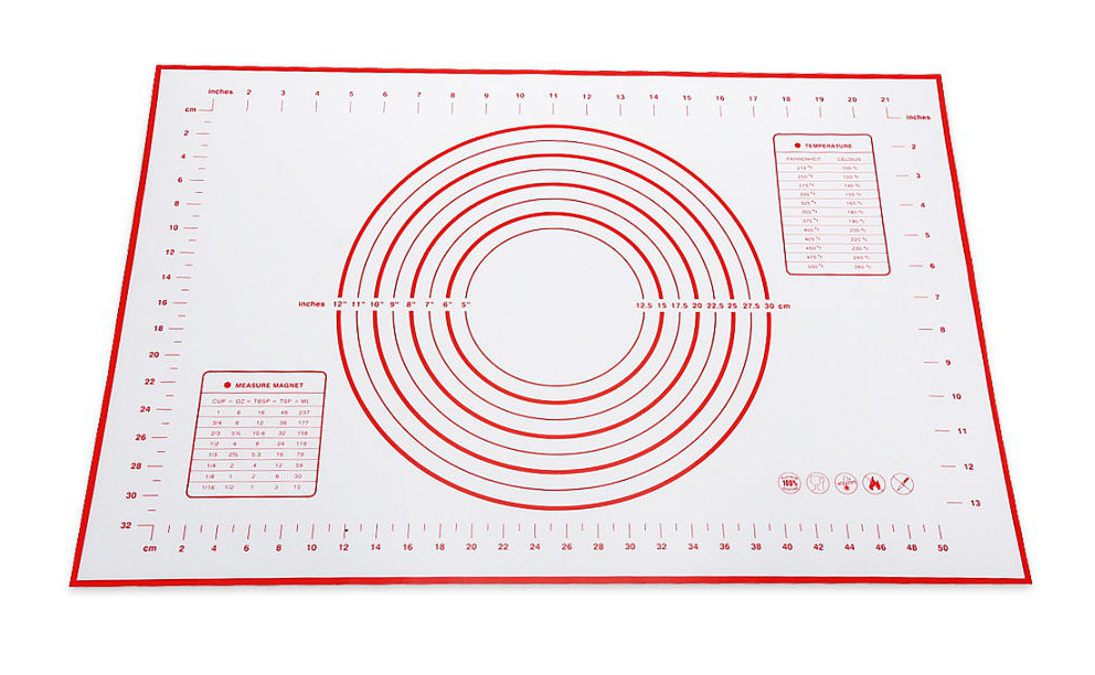 Силиконовый армированный коврик для раскатки теста, коврик для выпечки с разметкой 60х40см - фото 1 - id-p929292817
