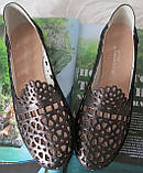 Versace ! Стильні жіночі літні шкіряні балетки туфлі натуральна нікель 36,37 розм, фото 5