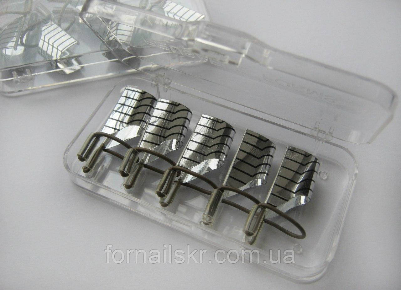 Формы для наращивания ногтей тефлоновые, многоразовые (серебро) 5шт - фото 1 - id-p256589341