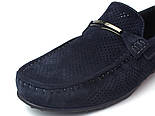 Літні мокасини сині замшеві з перфорацією чоловіче взуття великих розмірів Rosso Avangard M4 Cross Blu BS, фото 9