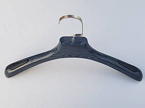 Плічка вішалки з антиковзаючим ребристим плечем колір чорно-синій, довжина 39,5 см, фото 2