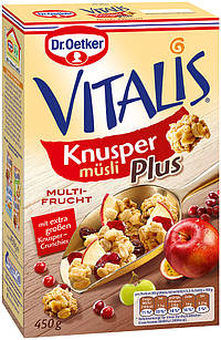 Мюслі Dr.Oetker Vitalis Knusper Musli Multifrucht з фруктами, 450 г.