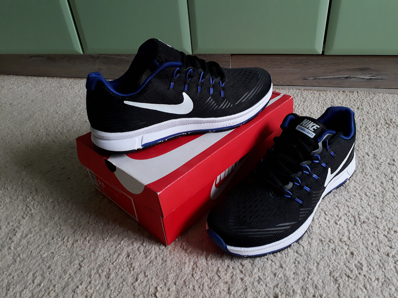 Чоловічі кросівки Nike Zoom All Out 3 Black/White/Blue чорні сині з білим