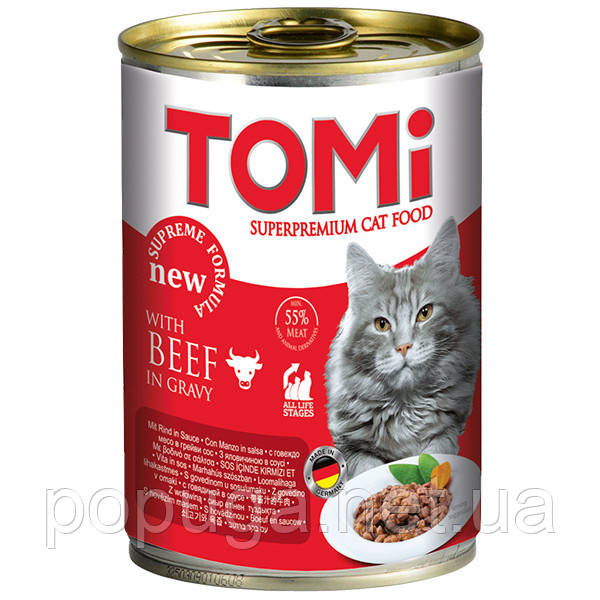 TOMi beef ГОВ'ЯДИНА консерви для котів, 400 г