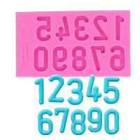 Молд кондитерський "Цифри" - розмір всього молда 8,8*5см