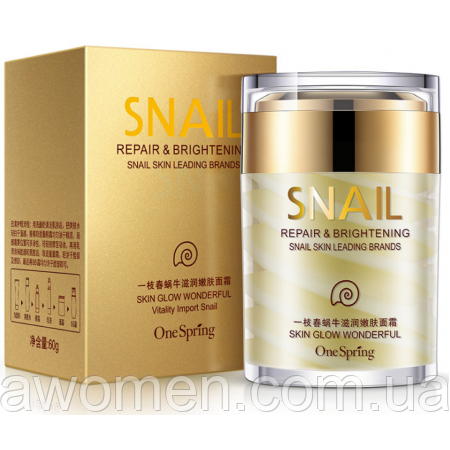 Крем для обличчя One Spring Snail Cream з фільтратом равлика 60 g