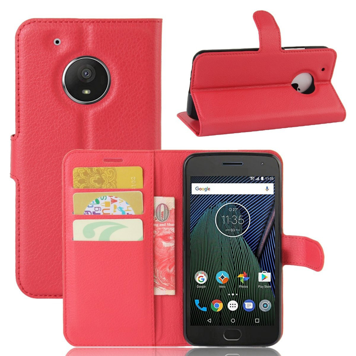 Чохол-книжка Litchie Wallet для Motorola Moto G5 XT1676 Червоний