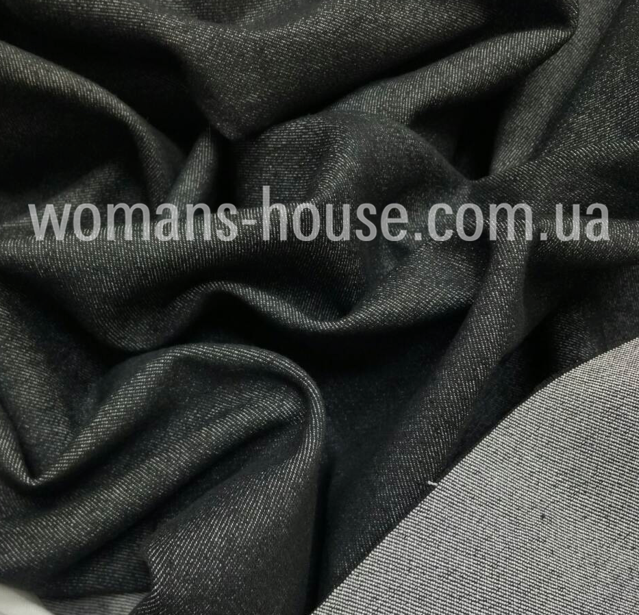 Тканина джинс стрейч 220 г/м2 однотон Чорний, фото 1