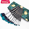 Набір кистей для макіяжу професійний MSQ Professional makeup brush set OWL зелений (10шт), фото 3