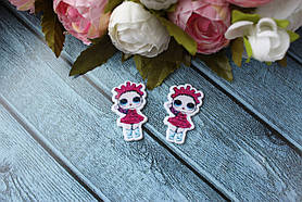 Кабошон "Кукла ЛОЛ (LOL) Cosmic" 3,8 х 3 см, 20 шт./пач. гуртом у малиновому